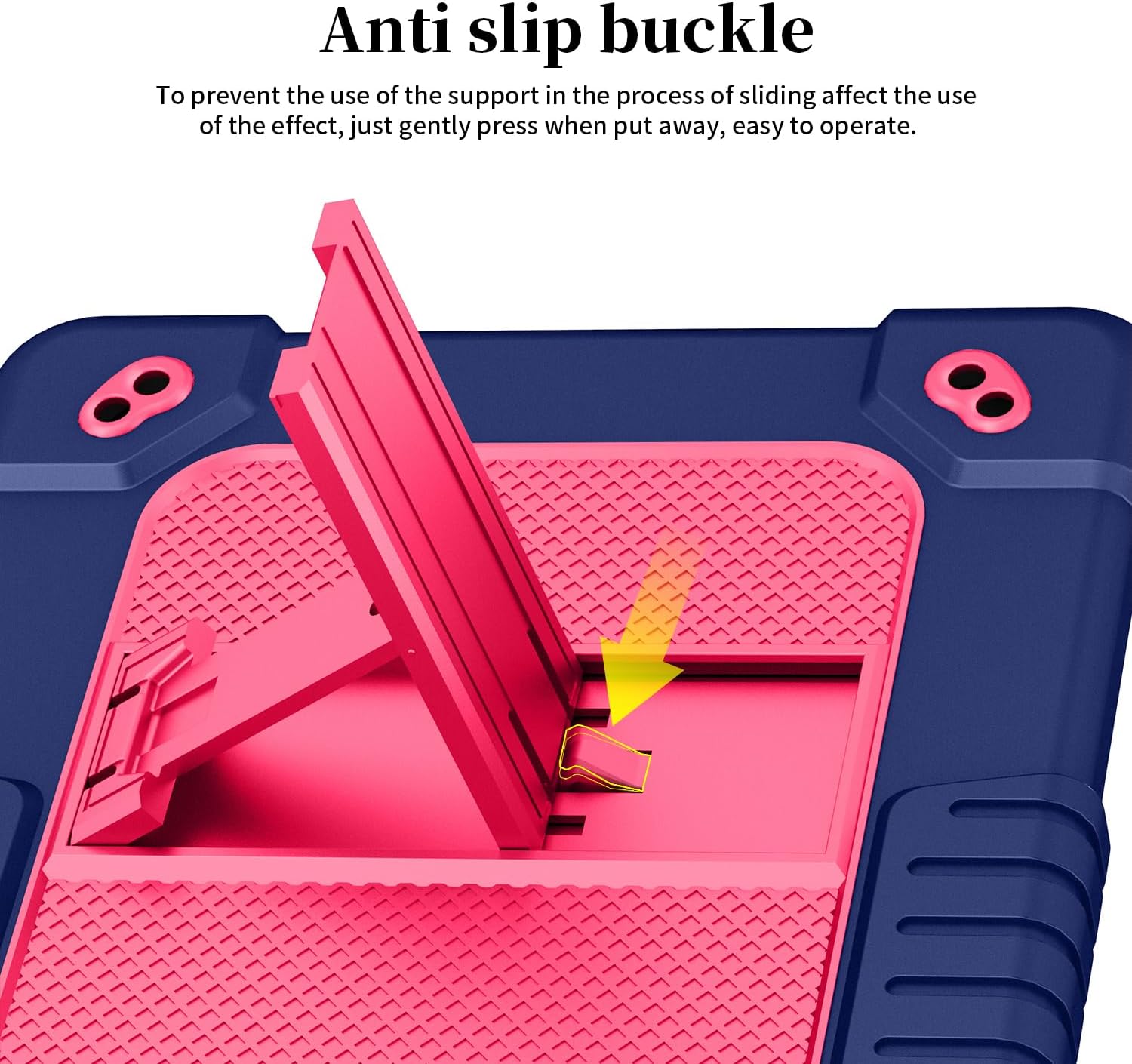 Case for T-Mobile Revvl Tab 2 Tablet 10.1 inch with 2 Pcs Screen Protector,Shockproof Kids Built in Kickstand Shoulder Strap Heavy Duty Case for Revvl Tab 2 2025 Tablet 10.1 inch (Navy/Pink)