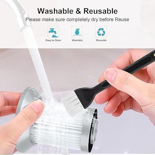 Miniatura 3 de Sgizoku Filtro de repuesto para aspiradora Bissell 2156A, 1665, 16652, 1665W Zing, en comparación con la parte 1613056 (paquete de 2 y 1 cepillo)