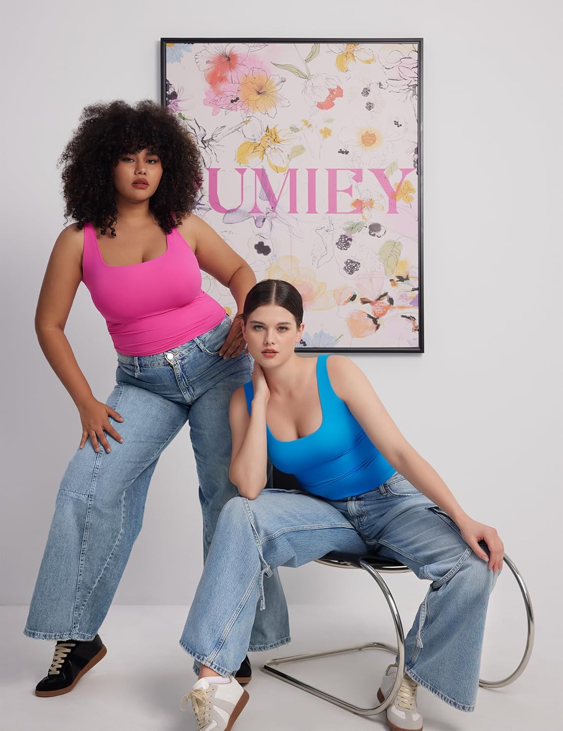 PUMIEY Women's Square Neck Tank Top Sleeveless Double Lined Basic Tops Sharp Collection - Image 6