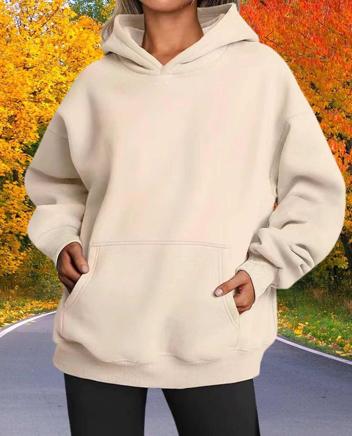 Womens Hooded Pullover Sweater Fashion Casual Loose Version With Pockets Spring And Autumn Hooded Sweater - Image 6