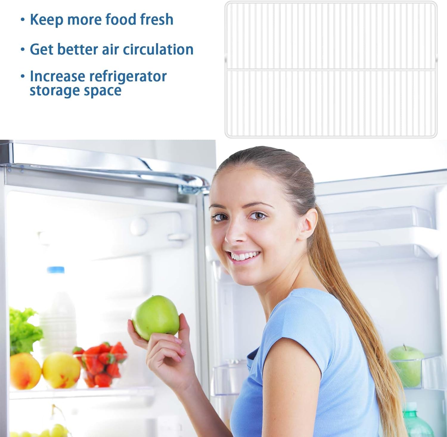 240360908 Refrigerator Replacement Shelves 25.5" x 16.5" for Frigidaire, Kenmore Refrigerator Shelf - Replaces AP5805565，240360905, 240360901, 3189137, PS9492365