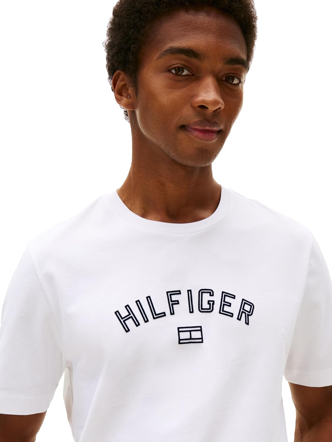 Tommy Hilfiger Mens Short Sleeve Cotton Graphic T-Shirts with Hilfiger Logo - Image 2