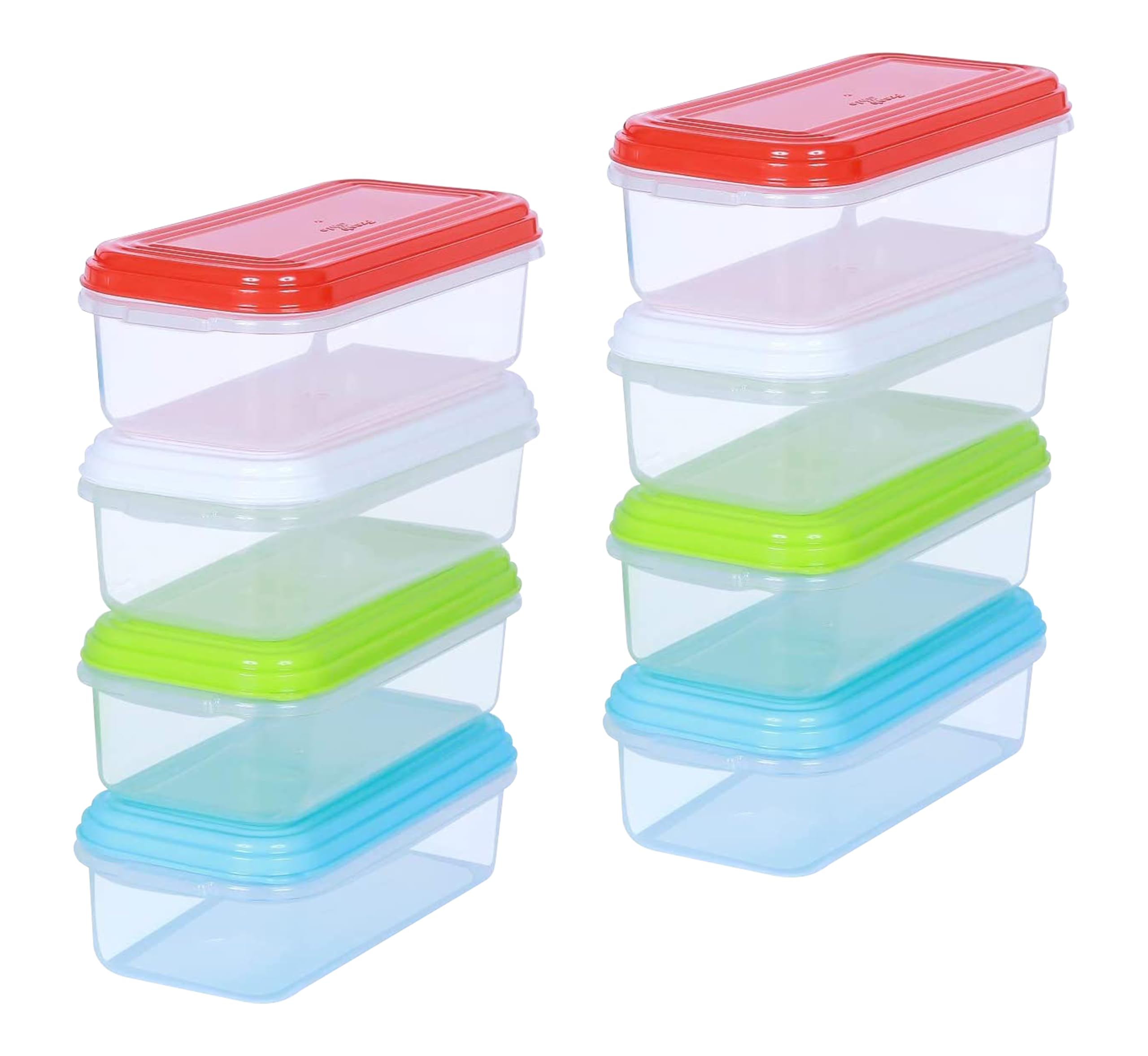 ARSUK 8 Pack Small Plastic Food Containers with Lids 250ml (8oz) - Reusable Small Snack Pots with Airtight Lids - Single Portion Mini Freezer Container For Fruits, Meal Prep - Stackable & Leakproof