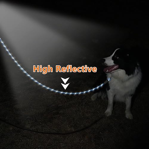 Miniatura 5 de NTR Correa larga para perro, correa reflectante de 20 pies con gancho giratorio bloqueable y mango acolchado cómodo, cachorro para caminar, cazar,