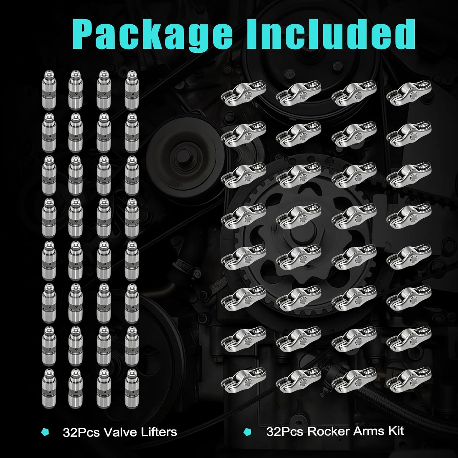 BR3Z6500A BR3Z6564A Rocker Arm & Valve Lifters Kit for 2011-2017 Ford Mustang & F-150 5.0L V8 Coyote Engine | Replaces OE# BR3Z-6500-A,BR3Z-6564-A,JB-7526,MR-1350,R-916, ford f150 5.0 lifters