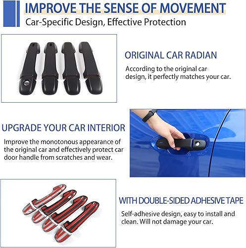 Miniatura 6 de Daeiclru Cubierta para manija de puerta exterior de automóvil compatible con Subaru WRX 2022-2024Subaru Crosstrek 2023 2024, accesorios de cubierta