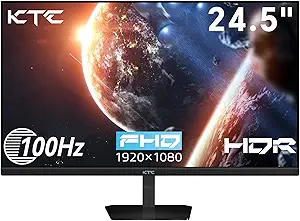 KTC 24.5 Inch FHD 100Hz IPS Computer Monitor, 1080P Eye Care PC Gaming Monitor, Adaptive-Sync, Low Blue Light, HDR, VESA Mount with HDMI VGA for Home Office, H25B7
