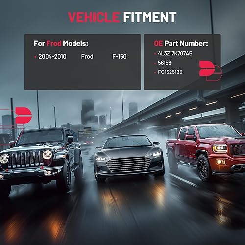 Miniatura 3 de BDFHYK Espejo retrovisor lateral derecho del pasajero compatible con Ford F-150, espejo retrovisor convexo con placa trasera, sustituye a