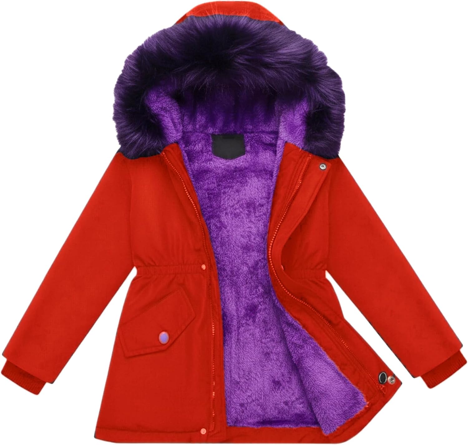 Girls Winter Coat Puffer Jacket with Hood Heavyweight Waterproof Long Parka Snow Outwear for Kids - Image 4