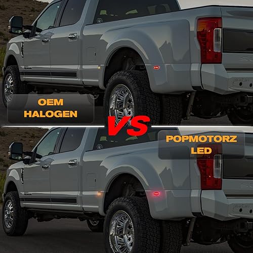 Miniatura 6 de POPMOTORZ Juego de 4 luces LED de marcador lateral para guardabarros, para cama trasera, compatible con Ford F350 F450 F550 Super Duty1999-2010