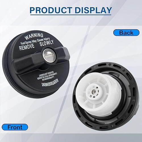 Miniatura 5 de Tapa de gas con bloqueo, tapa del depósito de combustible con llave para Dodge Jeep Ram Cherokee Grand Cherokee Wrangler TJ LJ JK JKU JL JLU JT