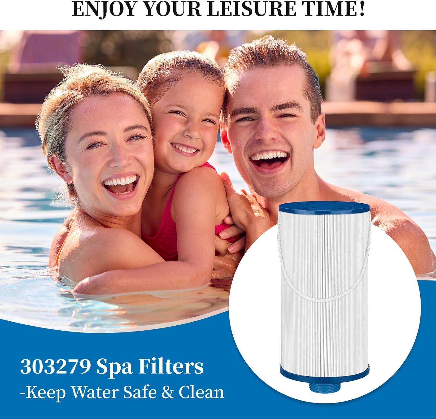 Spa Filter Replacement for Watkins 303279 Filbur FC-2402, Hot Tub Filter Cartridge 5CH-37 PFF42TC-P4 78460 Conpatible with LifeSmart, Free Flow, AquaTerra, Fantasy - 1 Pack