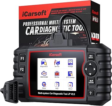 iCarsoft JP V2.0 Diagnostic Tool for Daewoo/Toyota/Honda/Mitsubishi/Suzuki/Mazda/Hyundai, Full System OBD2 Scanner with 9 Service Function, Oil/EPB/BMS/ETC/SAS/BLD/INJ/TPMS/DPfilter