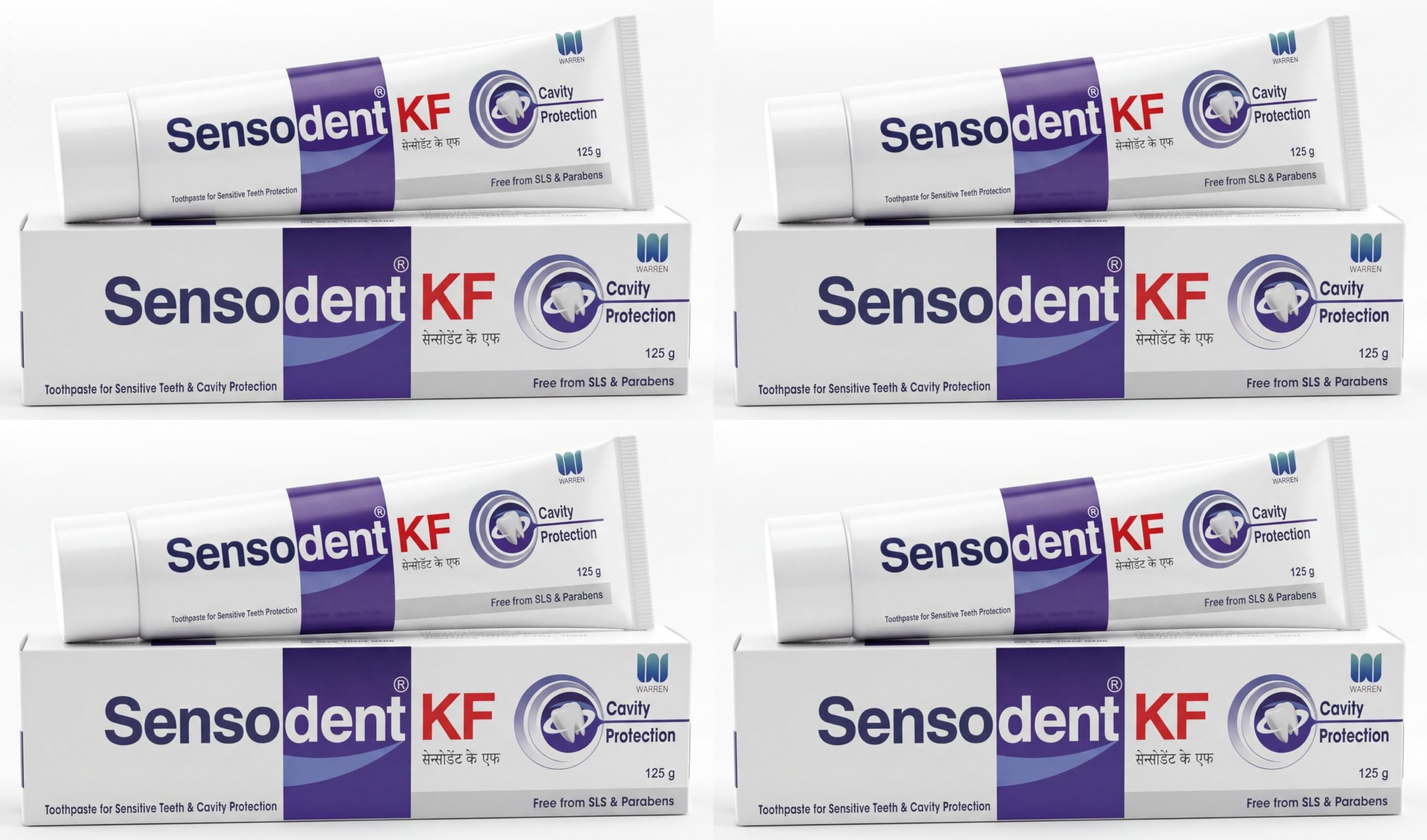 KF Fluoride Toothpaste for Cavities & Sensitivity - Enamel Strengthening & Sensitivity Relief, Dentist Recommended, SLS & Paraben Free - 125g x Pack of 4-image-43