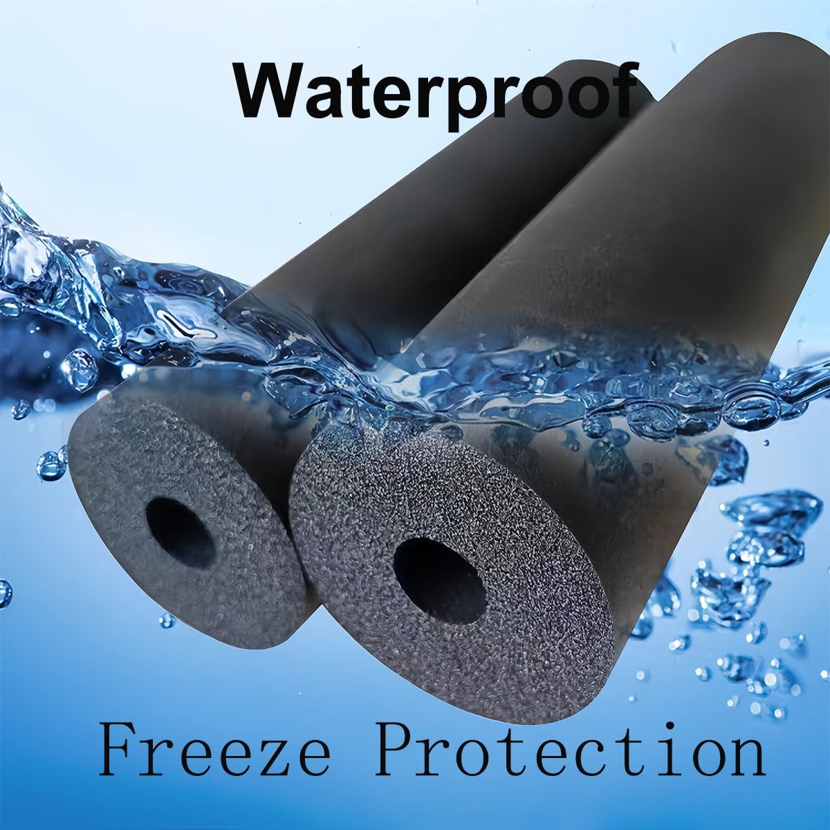 Tubo isolante in schiuma da 1 cm, diametro interno flessibile da 0,6 cm a 5,1 cm, insonorizzato e antiurto, lungo 1,5 m, 1 confezione (ID 2 "x T 1 cm)