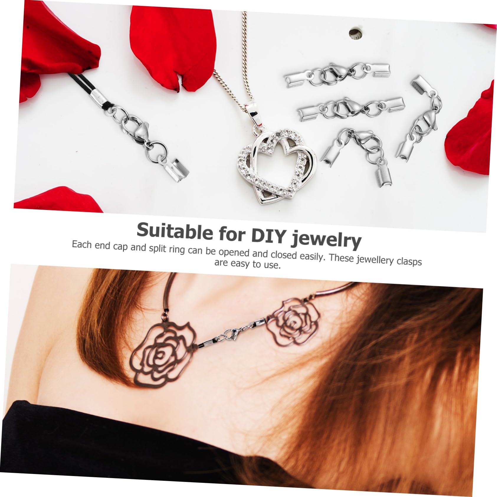 Cierres de Langosta Resistentes y Fáciles de Usar de Acero Inoxidable para Hacer Joyas 40 Ideales para Pulseras y Pendientes en Manualidades DIY