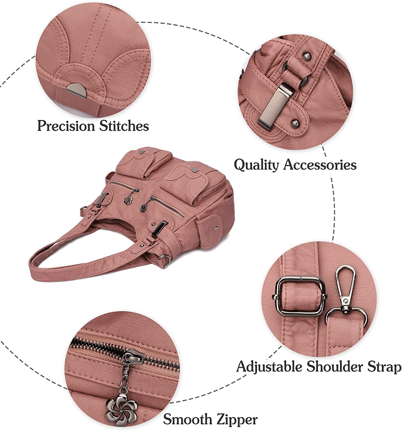 FANDARE Duże torby noszone na ramię damska torba na ramię wodoodporna torba ze skóry PU, na zakupy, impreza, szkoła, podróż crossbody hobo