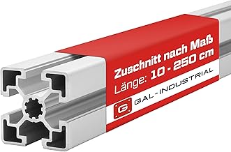 GAL - INDUSTRIAL Aluminium Profile 45 x 45 mm | Groove 10 | Length 10-400 cm Selectable | Anodised and Weatherproof Aluminium Profile | Construction Profile Bosch Item Compatible | System Profile for