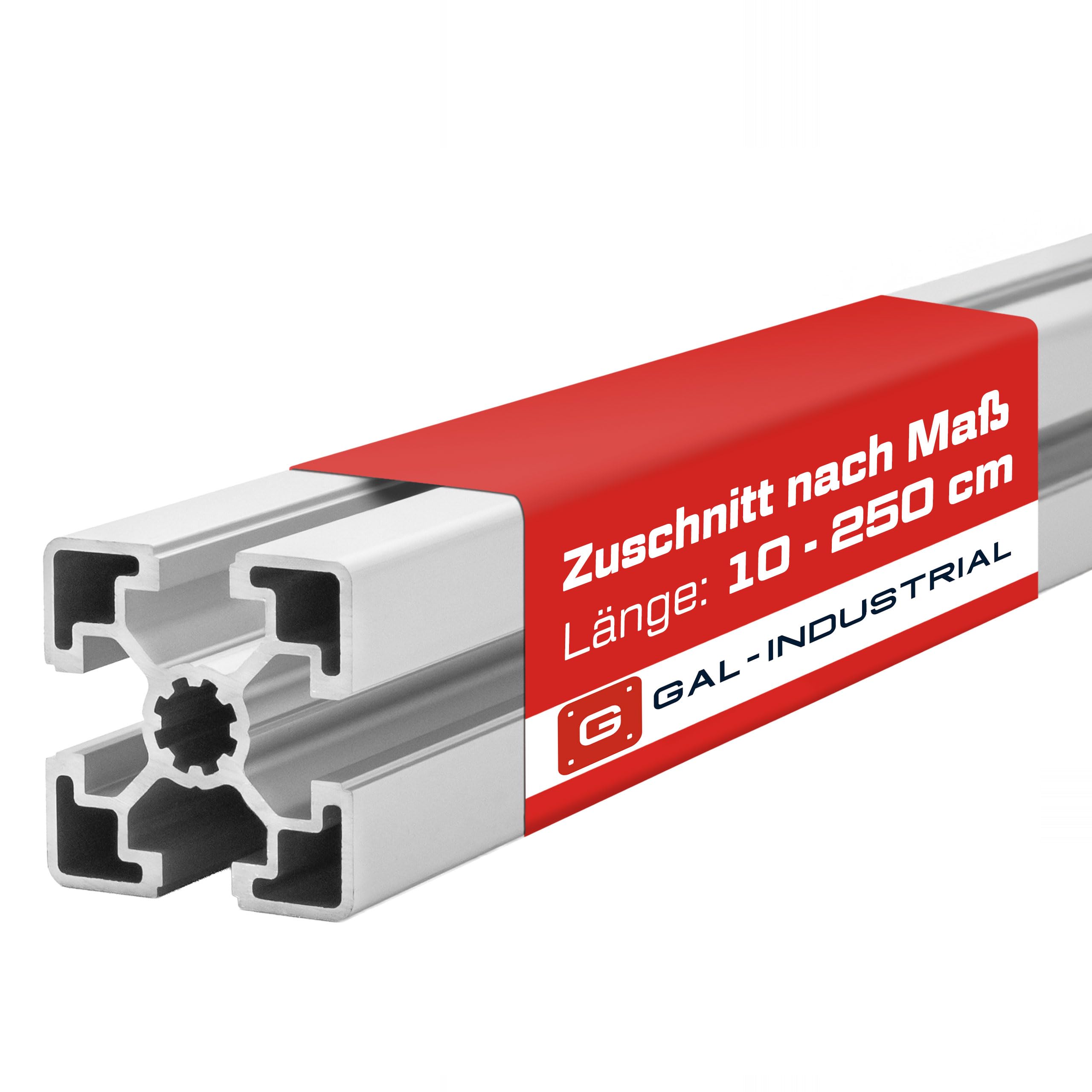 Aluprofil 45x45 mm | Nut 10 | Länge 10–250 cm wählbar | Eloxiertes und Wetterfestes Alu Profil | Konstruktionsprofil Bosch Item Kompatibel | Systemprofil für Industrie und DIY