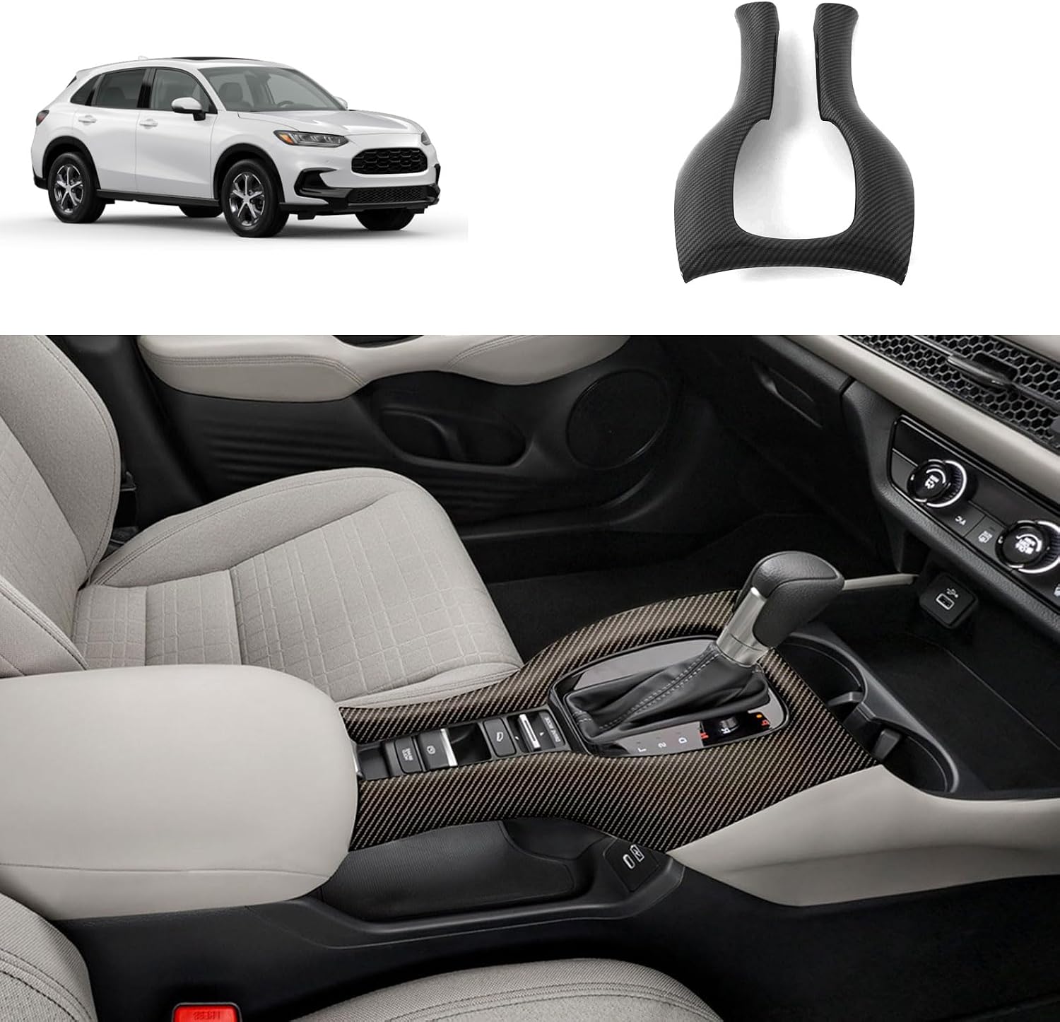 Gear Shift Panel Cover Compatible with Honda New HRV HR-V 2026 2025 2024 2023 Gear Shift Console Panel Molding Trim Interior Car Accessories ABS 1PC(Red)