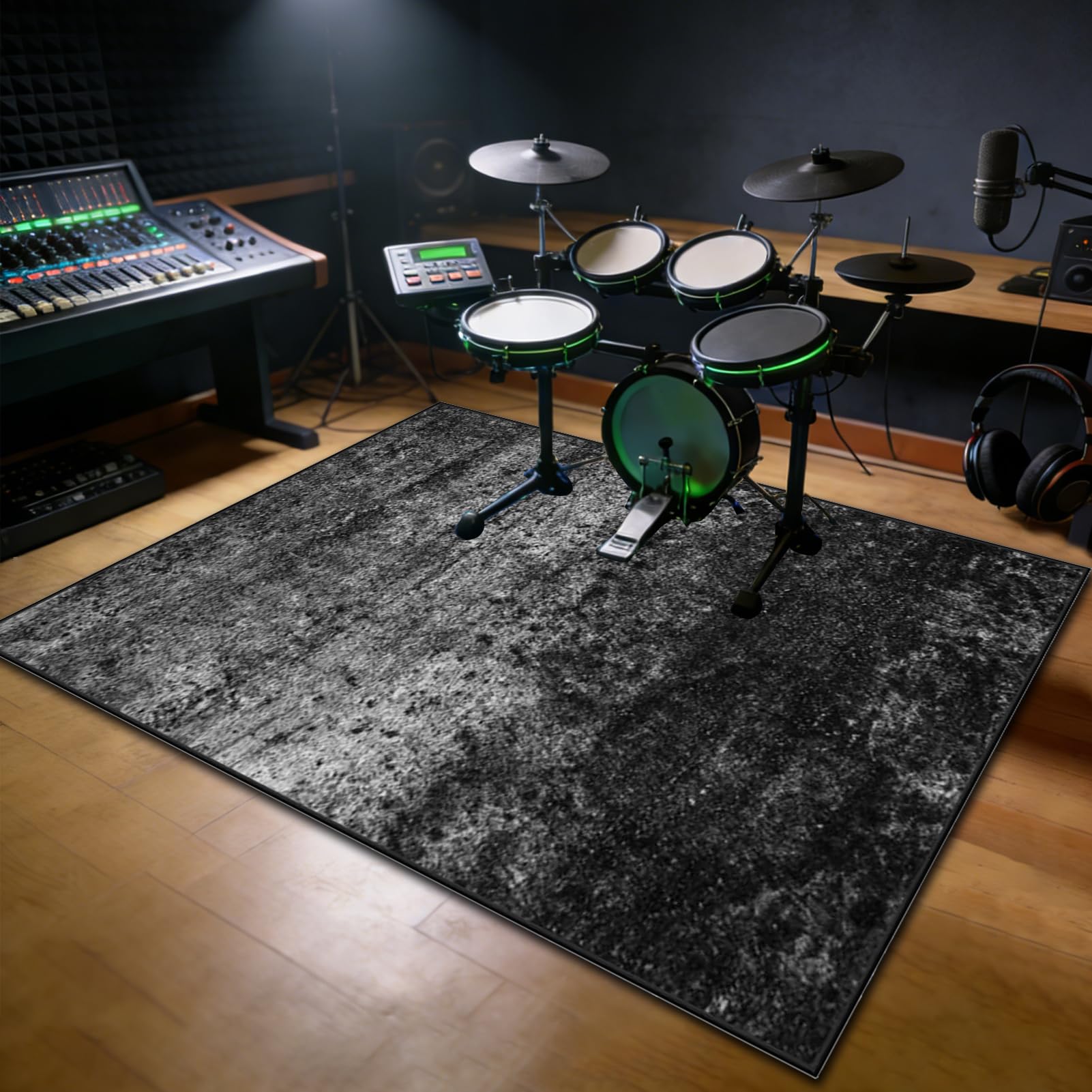 Tappetino Insonorizzato Batteria Drum Tappetino per Batteria e Percussioni Tappeto a Tamburo Tappeto per Batteria Elettrica Tappeto per Batteria Acustica Tappeto Antiscivolo Batteria 230 x 180 cm