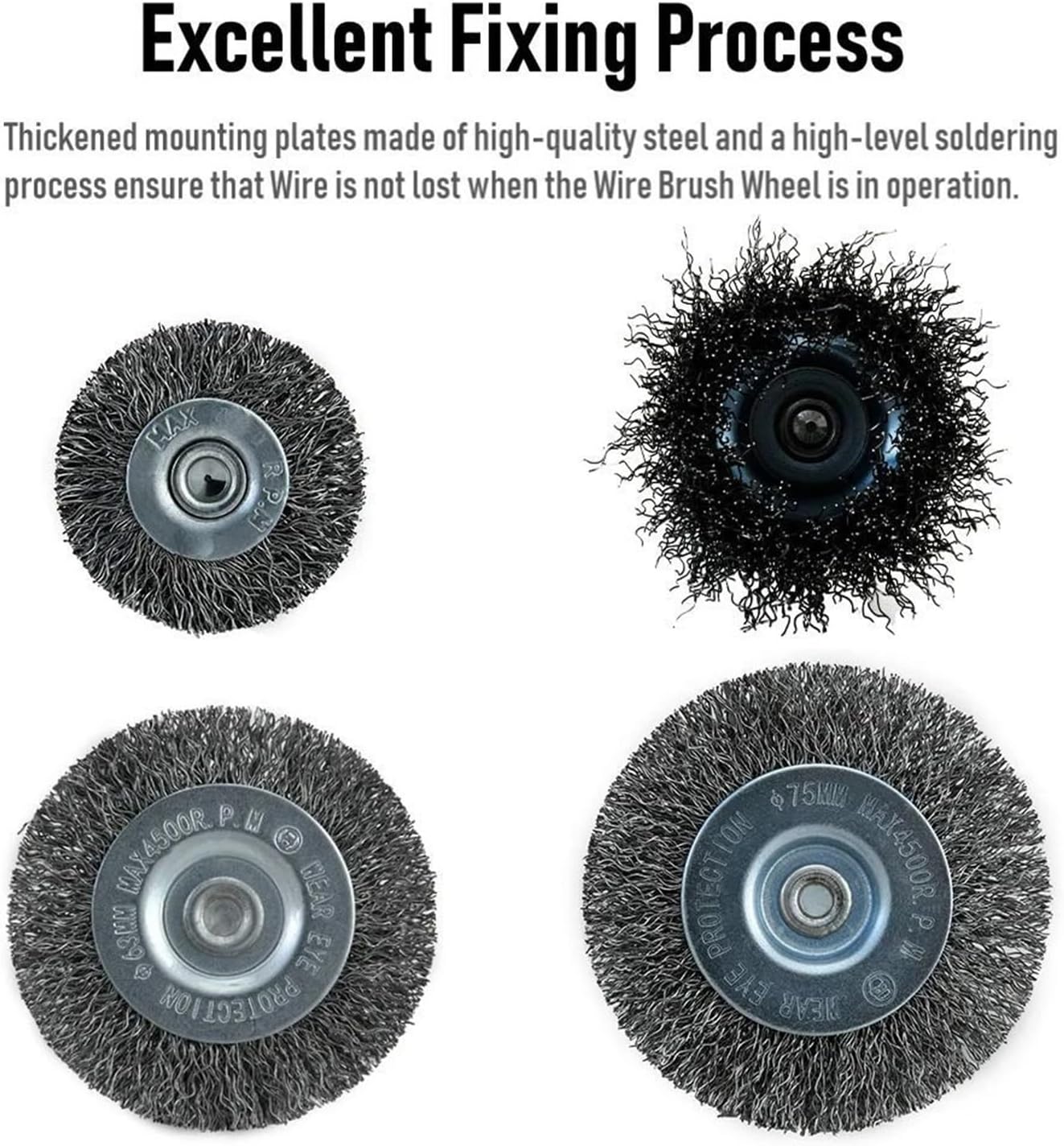 6Pcs Wire Brush Wheel Cup Brush Set for Drill - Brass Coated Abrasive Tool for Polishing and Rust Removal
