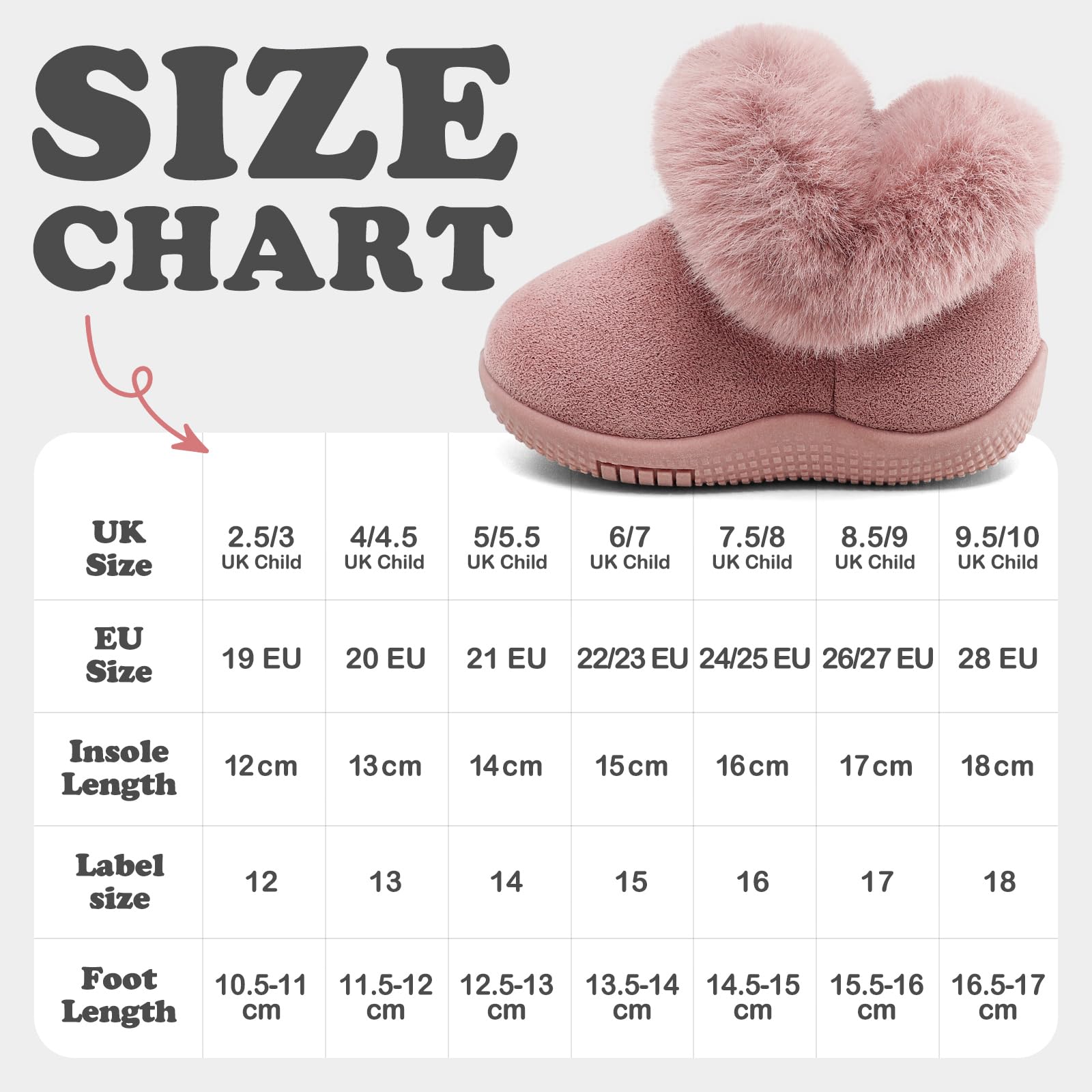 MK MATT KEELY Botas Bebé Niña Invierno 0-5 Años Botas de Nieve Exterior Zapatillas Primeros Pasos Cálido con Suela Antideslizante Suaves