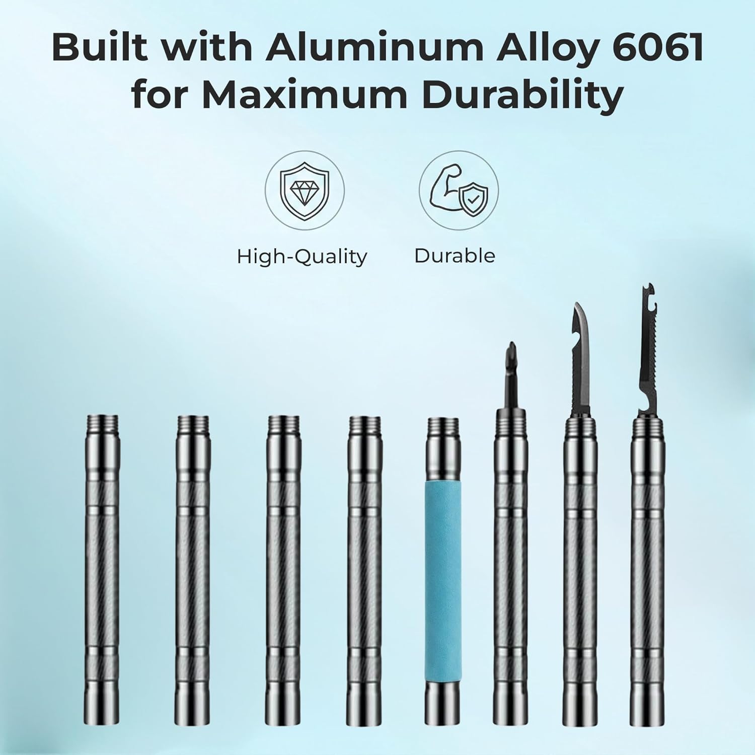 Collapsible Hiking Stick – 8-Section Aluminum Walking Sticks for Hiking and Outdoor Trekking Poles for Seniors with Multifunctional Accessories for Men and Women