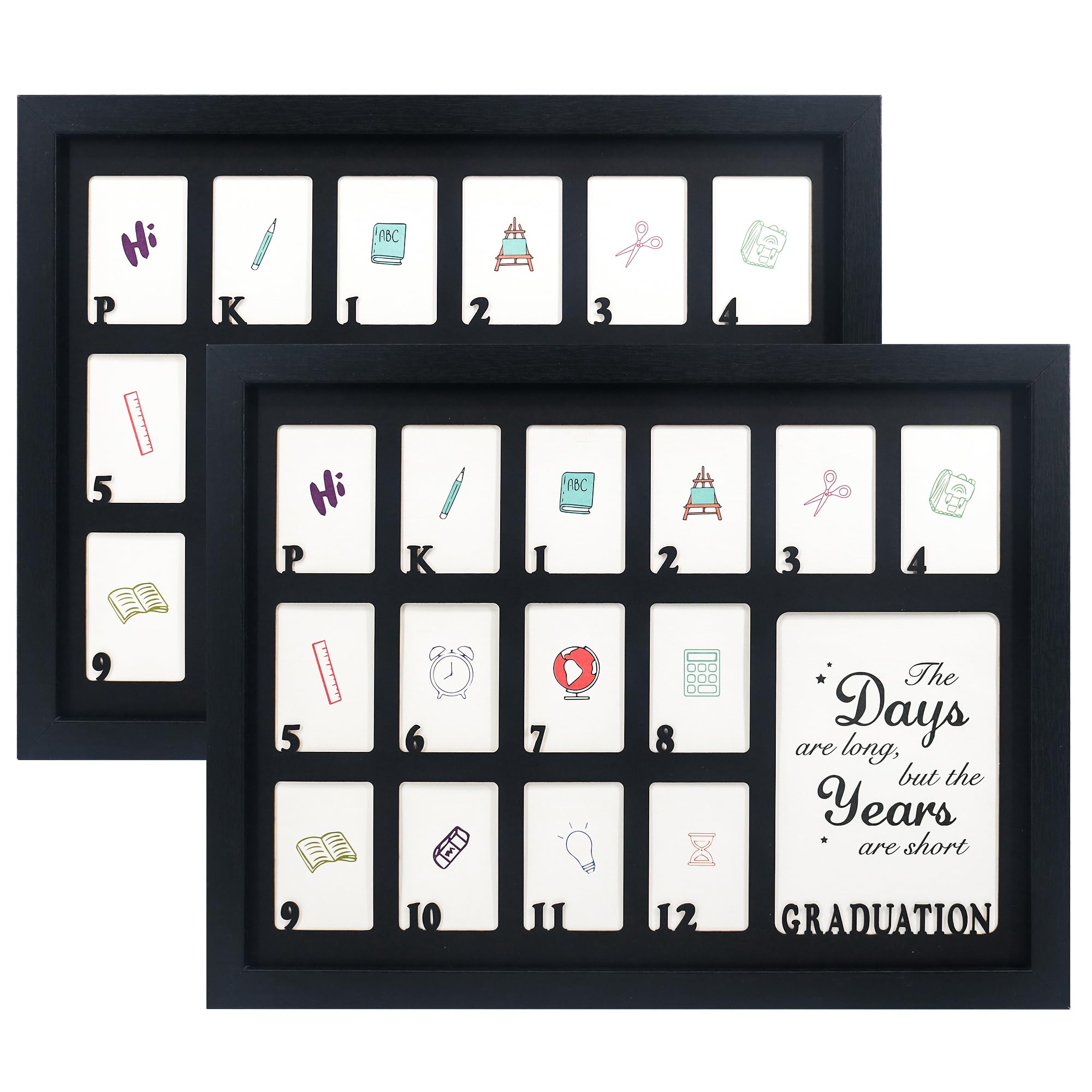 GMFrames School Years Picture Frames Pre-K to 12 Graduation School Photo Frame for Pre-School & Kindergarten to 12th Grade Keepsake for Graduation