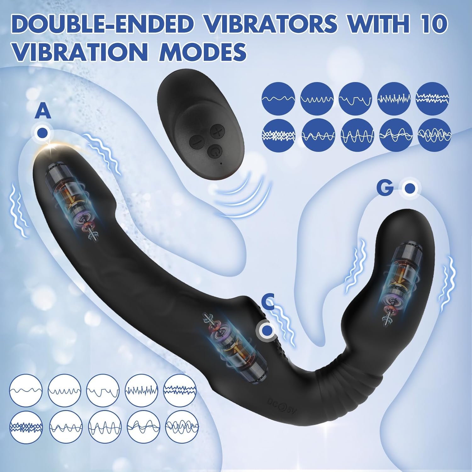 Dildo vibrante Senza Spalline con Telecomando, Dildo Doppio Pene Fallo Indossabile, Sex Toys Vibratore per Donna Stimolatore Clitorideo Anale,Toys Sessuali Strap on per Coppie Uomo Donna Lesbica