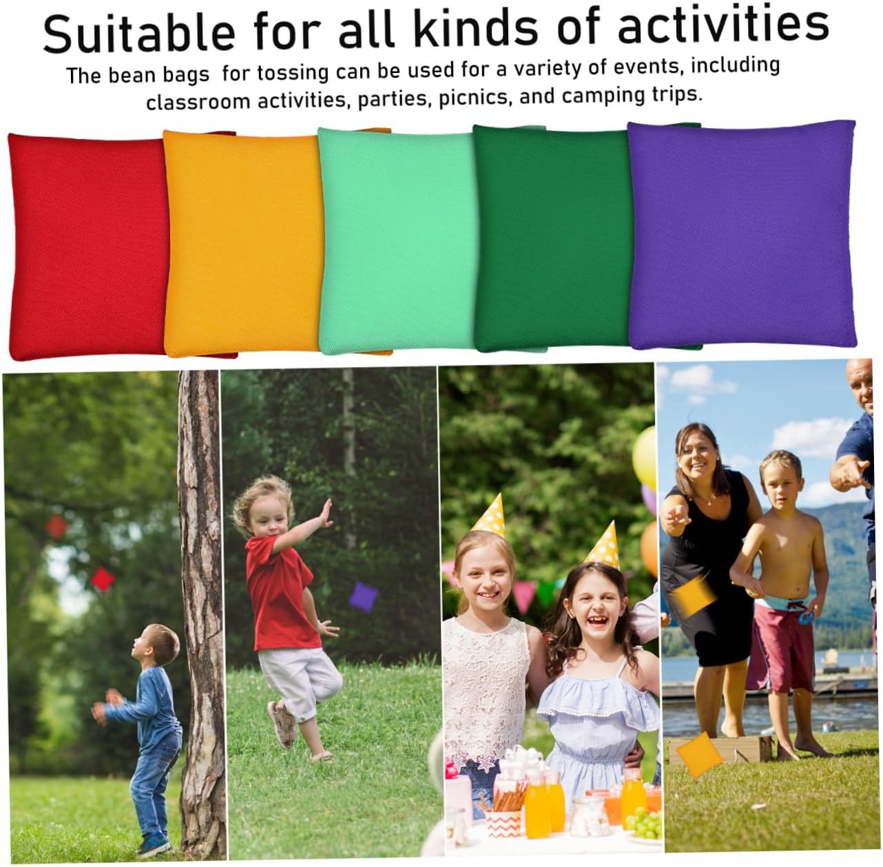 Garneck 20pcs Bean Bags Tossing Bean Bag Game for Boys and Girls Adults Outdoor Indoor Toss Toy Field Day Games