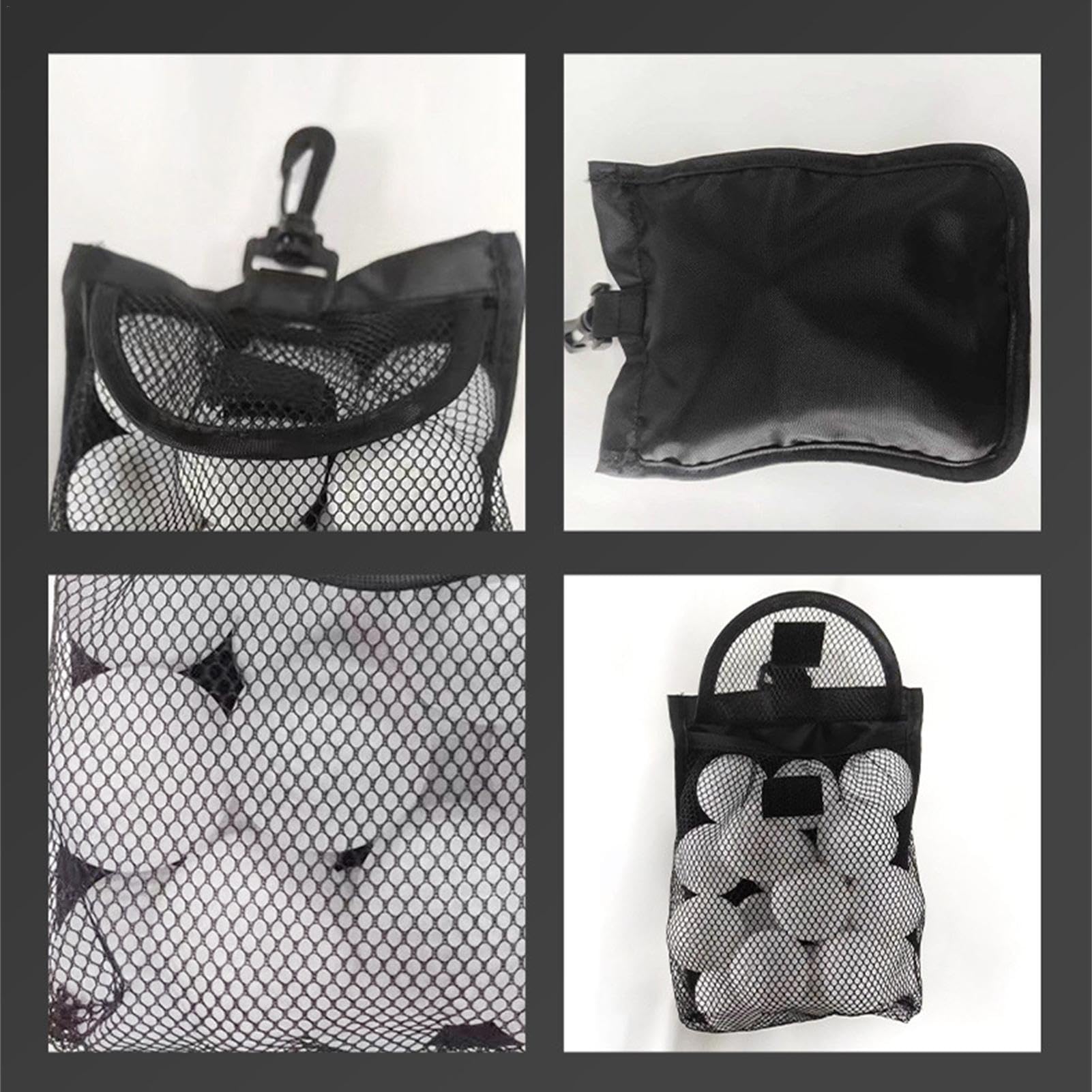 Sacs en maille de nylon pour balles de golf – Sac de rangement filet 18 balles