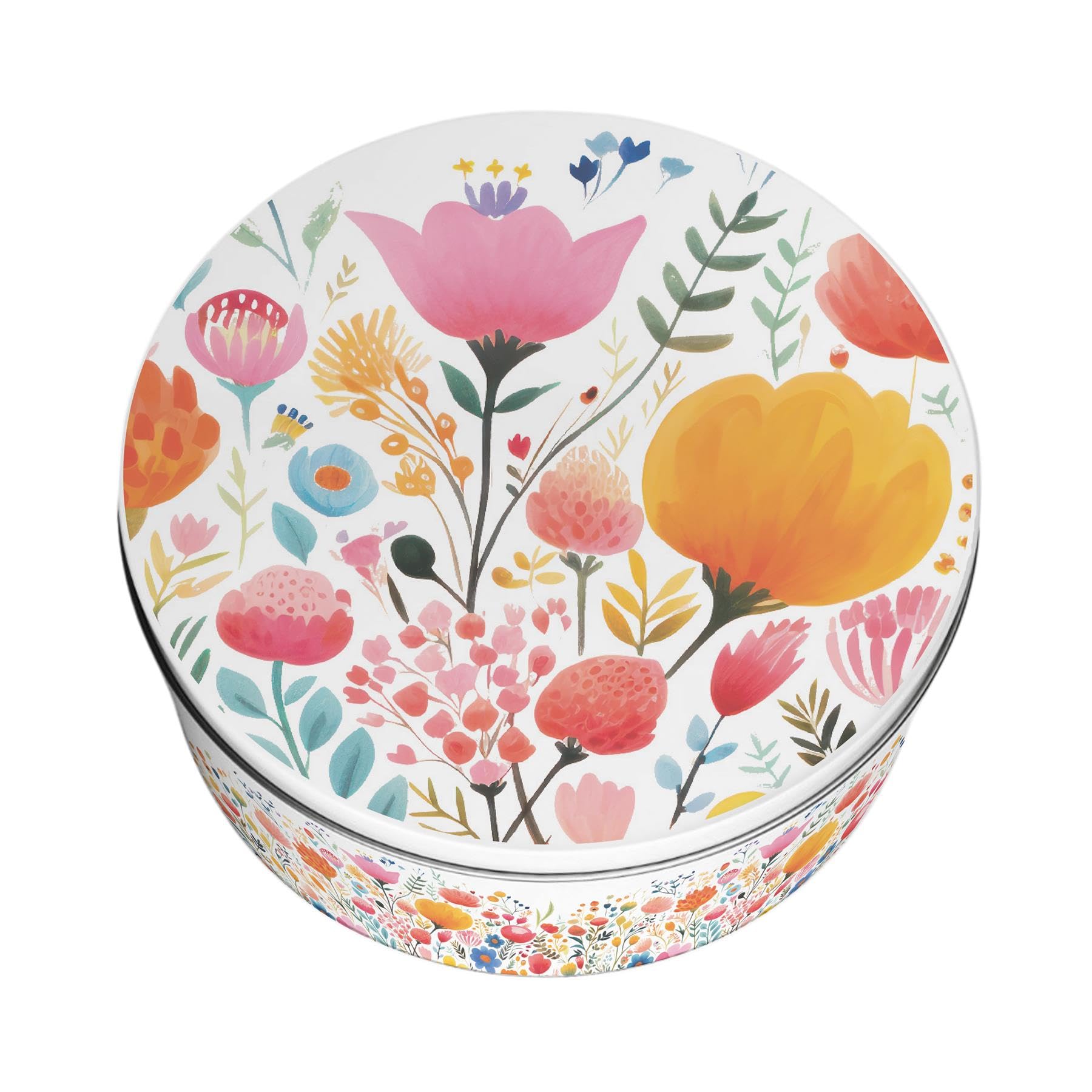 Purely Home Bright Florals Large Cake TinColourful Flowers Pretty Homeware Gifts Round Metal Storage Container For Baking 23 X 10Cm from B&Q