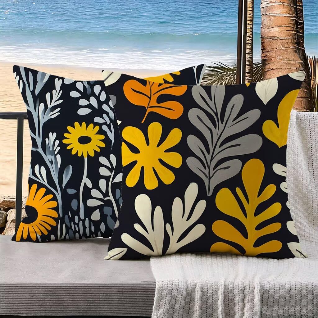 Housse de coussin abstrait noir pour décoration salon et chambre moderne k-155