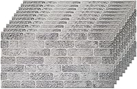 Vista 29 de IZODEKOR Paneles de pared con efecto ladrillo 3D, revestimiento, aspecto de piedra, paneles de espuma de poliestireno para sala de estar, cocina