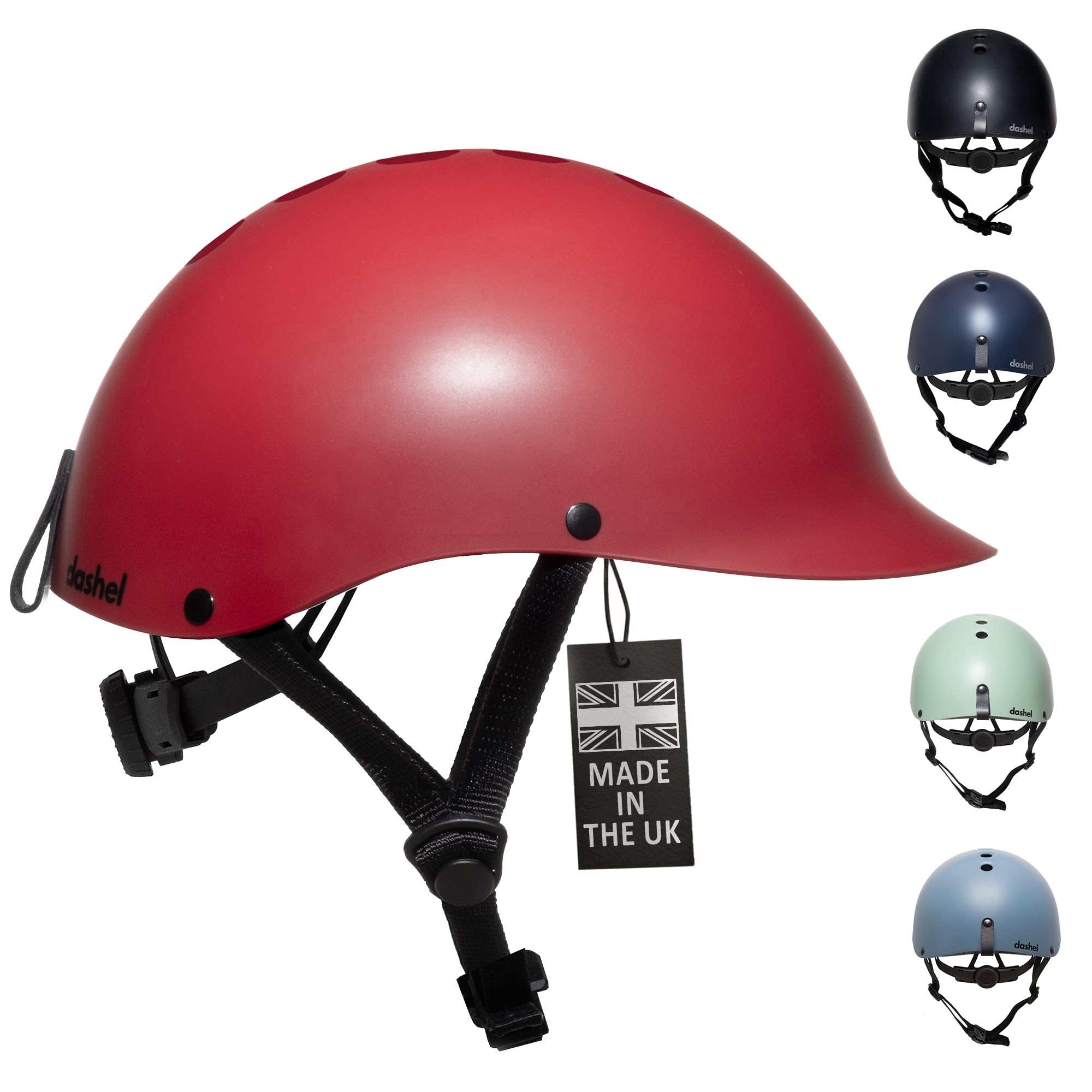 Dashel Recycle Casque Vélo Adulte – Fabriqué au Royaume-Uni, Casque Urbain léger Homme & Femme, CE EN1078, Casque Fin Polyvalent pour la Ville