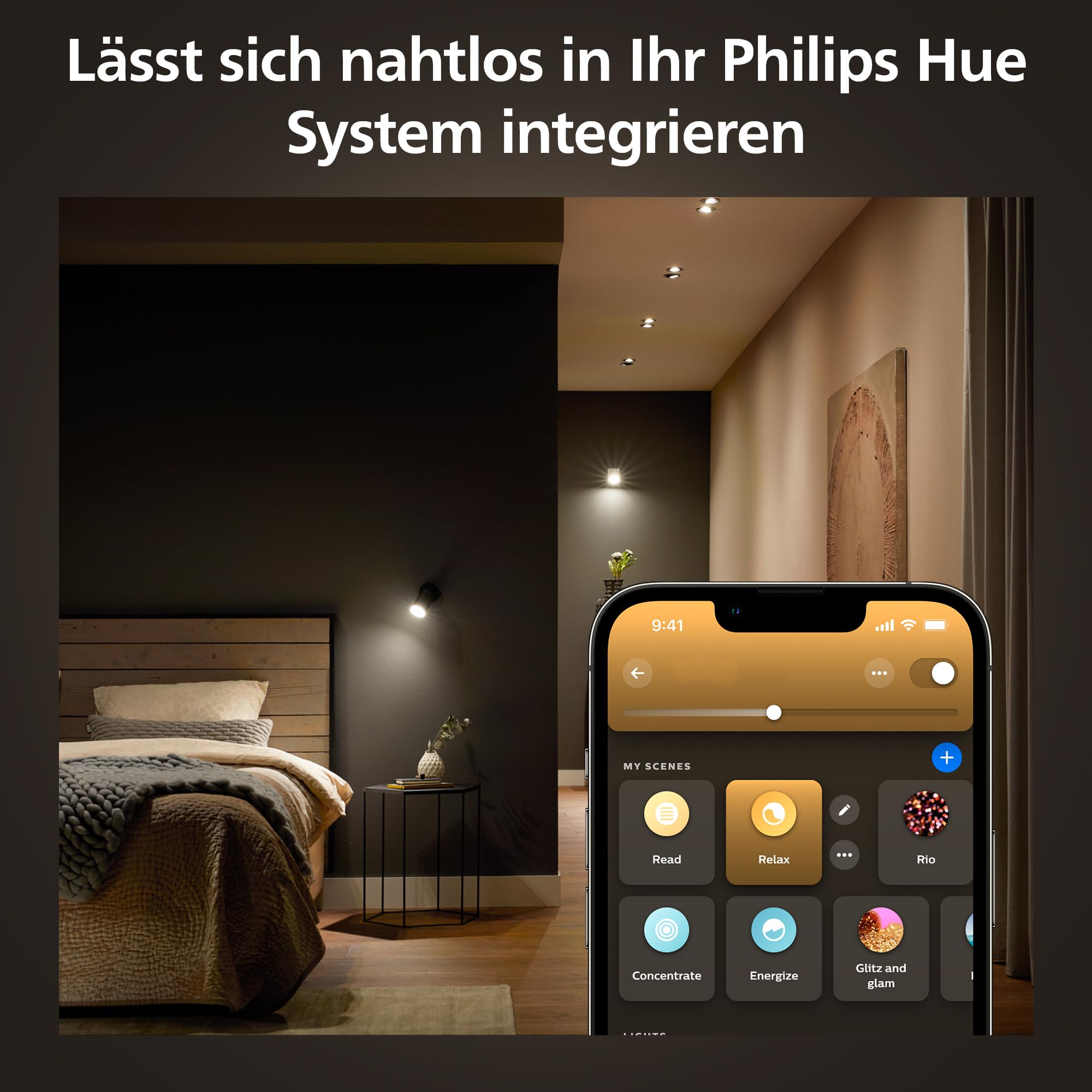 Philips Hue White Ambiance GU10 LED Spot 3er Pack 400lm dimmbare smarte Lichtsteuerung warmweiß kaltweiß