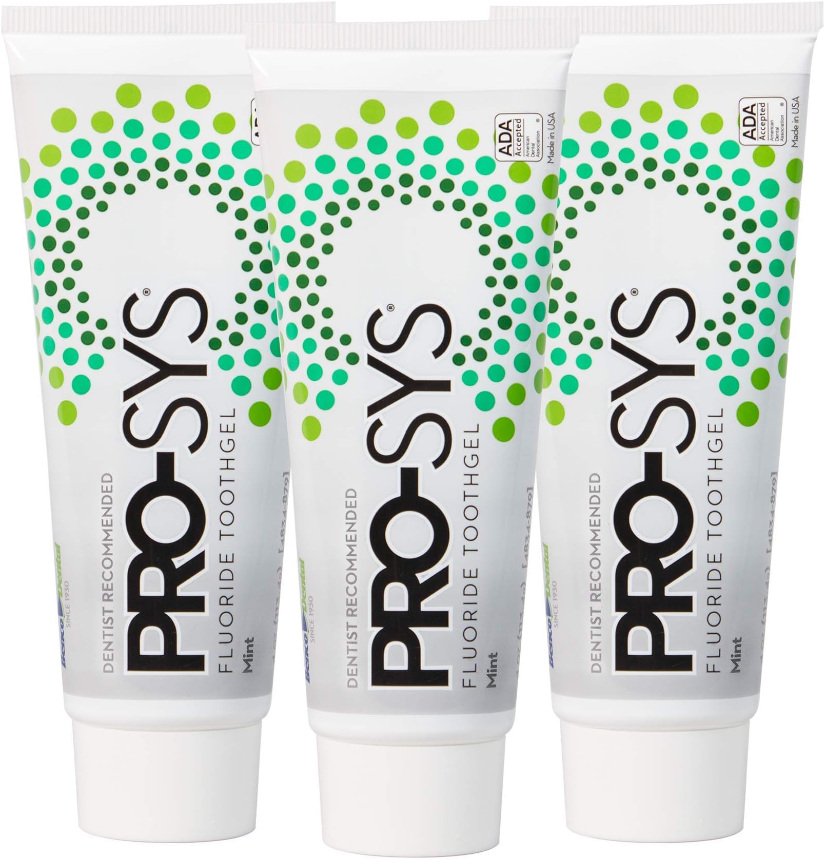 PRO-SYS® Mint Fluoride Toothpaste Gel, ADA Approved, Prevents Cavities, Gingivitis, and Plaque, Pack of 3