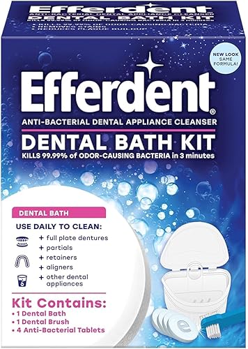 Miniatura 1 de Efferdent Retenedor y limpiador de dentaduras postizas tabletas y baño dental, 4 tabletas (paquete de 4)
