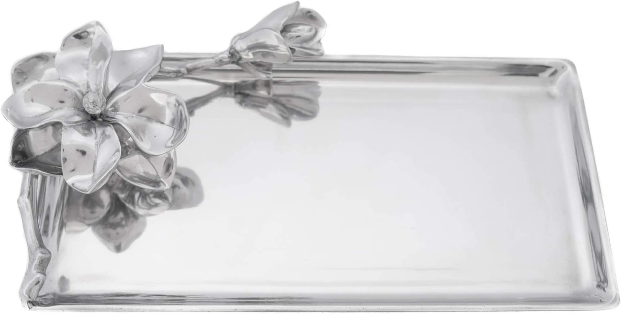 Arthur Court Designs Aluminum Magnolia Serving Food Tray 12 inch x 6 inch