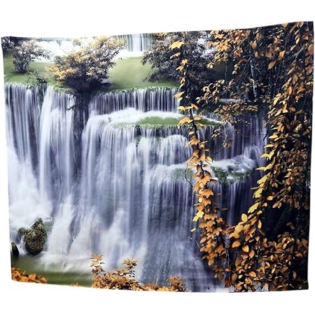 Amazon Co Jp Nd インテリア タペストリー おしゃれ 滝 森 湖 風景 大きい 癒し 部屋 飾り 景色 背景布 インテリア 布 テレワーク 背景 デザイン４ ホーム キッチン
