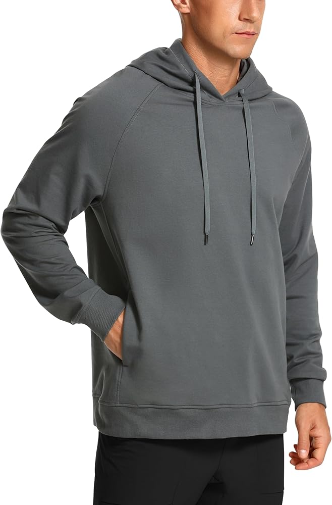 CRZ YOGA Hoodies for Men French Terry Hooded Sweatshirts Workout