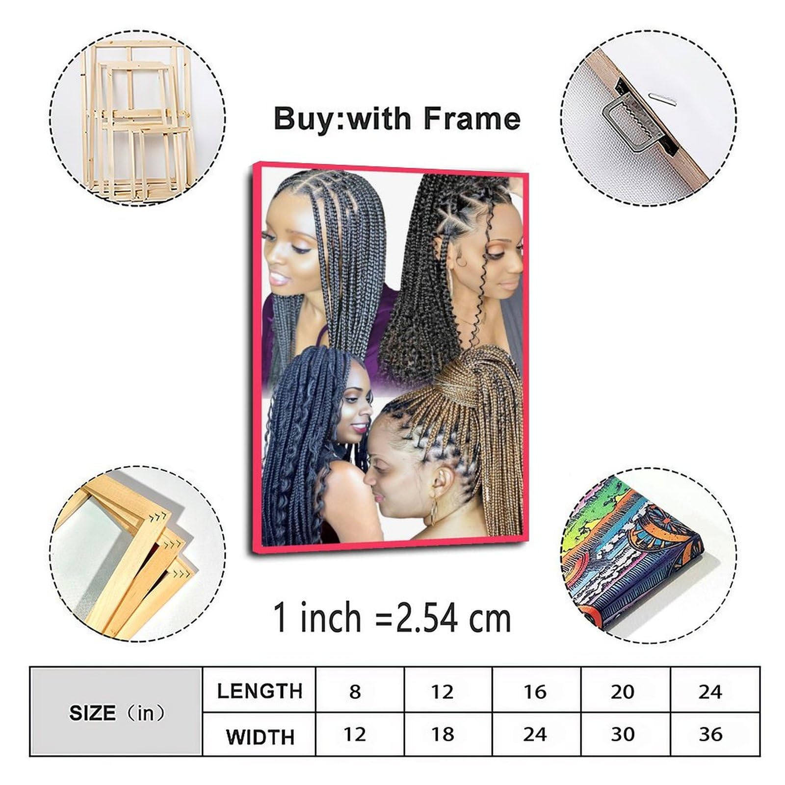 Amazon.com: FNWERT African Hair Braiding Canvas Art, 20x30inch