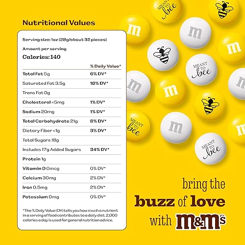 Miniatura 2 de M&M'S Caramelos de chocolate con leche para abejas, 2 libras de caramelo a granel para fiestas de compromiso, despedidas de soltera, regalos de