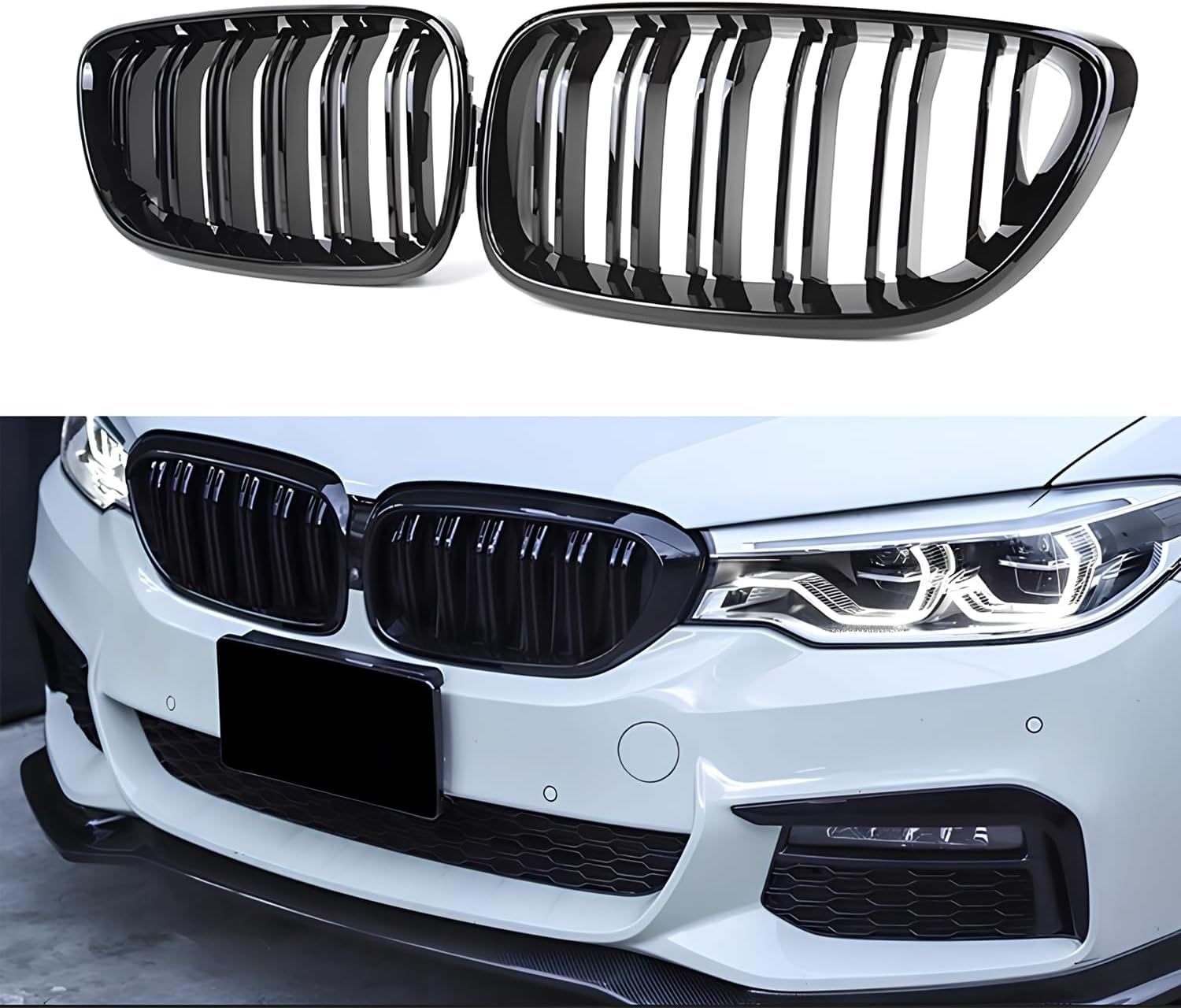 Gloss Black Kühlergrill für 2 Series F22 F23 F87 2012-2017 Nieren Doppel Bar Front Grille