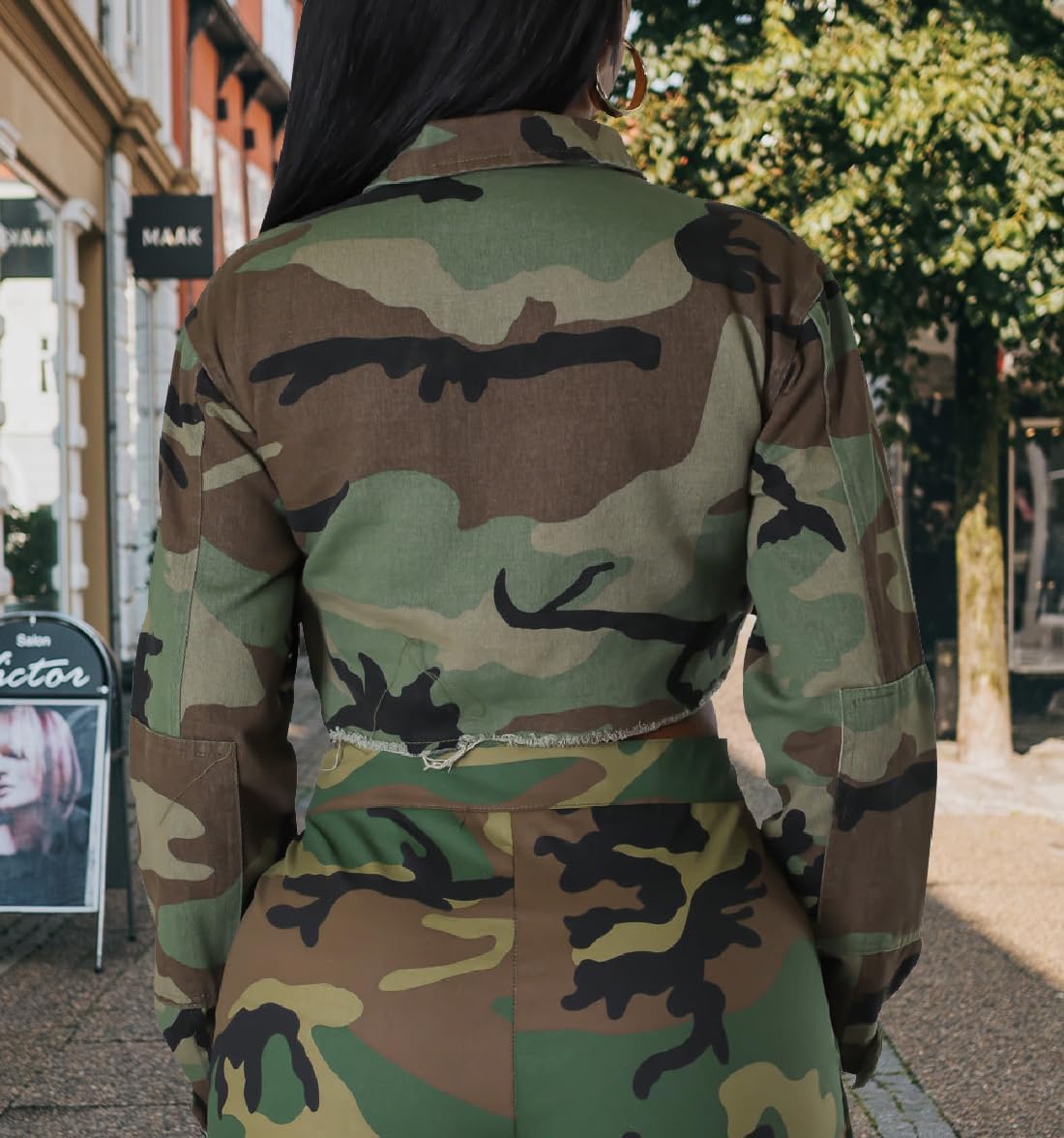 YouSexy Cropped Denim Jackets for Women Long Sleeve Destroyed Wash Jean Jackets - Image 4