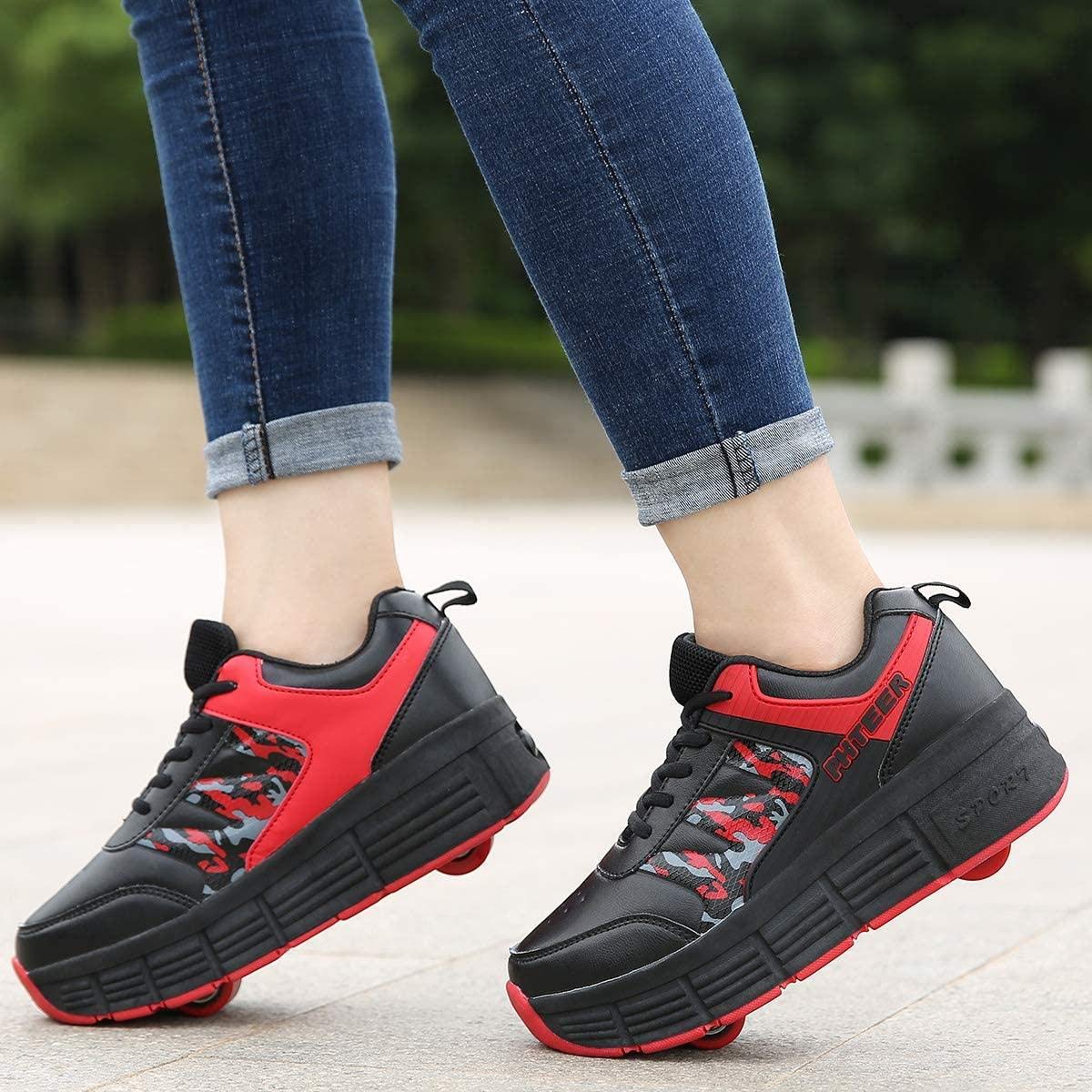 Pattini In Linea Trasformabili ZKK - Scarpe Con Ruote Estraibili | Uomo/Donna, Bianco Taglia 39 - Foto 7