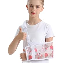 Kids Mesh Printed Arm Sling for Broken Arm, Torn Rotator Cuff, Shoulder Elbow Wrist Injury, Pediatric Brace Support Bear, Large