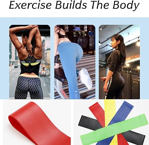 Miniatura 7 de Juego de 5 bandas de ejercicio de resistencia con guía de instrucciones y bolsa de transporte para entrenamiento, terapia física, principiantes de