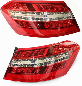 Rear Tail Light Assembly For Mercedes-Benz2010 2011 2012 2013 E-Class Sedan 4-Door E550 E63 AMG LED Lamp Red Lens Rear Brake Lights, Hand Brake Stop Lamp Taillamp 2129060758 2129060858